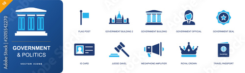 Foto Government and politics icon set