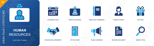 Quadro em tela Human resources icon set