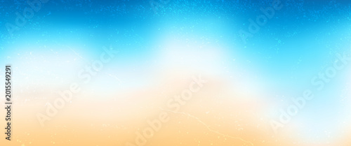 Summer sky and sandy beach gradient background with soft blue tones grunge texture and warm glow.Perfect for travel posters vacation banners social media header and coastal designs