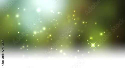 Luminous green bokeh background with soft, diffused light and sparkling particles, evoking a sense of natural vitality and ecological balance, ideal for environmental themes.