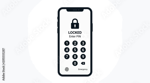 Smartphone with locked screen display.