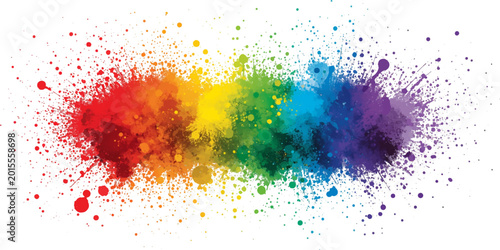 Abstract colorful watercolor paint splash background with artistic ink texture and rainbow splatter design