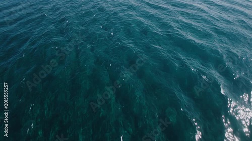 Aerial View of Deep Blue Ocean Waves Rippling