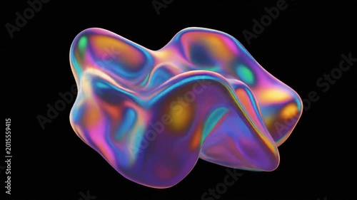 Abstract Iridescent Liquid Morphing Organic Shape Animation