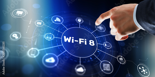 Canvastavla Futuristic Wi-Fi 8 technology concept with extreme speeds and revolutionary connectivity for smart environments