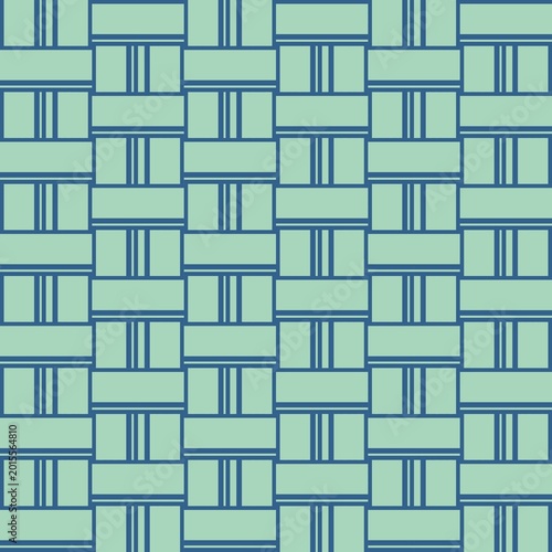Nautical blue and mint basket weave pattern. Part of the Oceanic Geometry Collection - designed to match our other sea themed and shell patterns