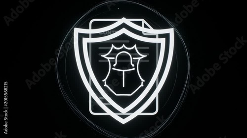 Neon Contract Security Icon Animation