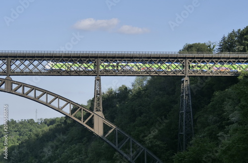Εκτύπωση καμβά Train on San Michele bridge on Adda river, Lombardy, Italy