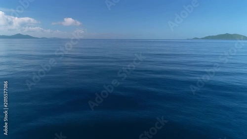 Serene Ocean Horizon Aerial Drone Shot