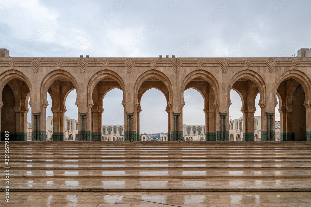 Fototapeta premium Hassan II Mosque Arches - Casablanca, Morocco