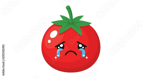 Принти на полотні Sad Tomato Emoji Crying Tears of Sadness