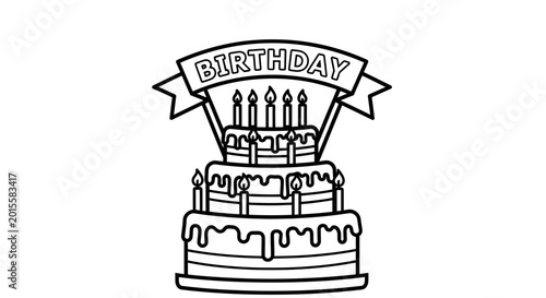 Fotografía Birthday cake with lit candles 1.