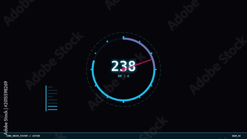 Dynamic Digital Speedometer Animation Showcasing Modern Vehicle Dashboard with Vibrant Lights and Futuristic Design Video