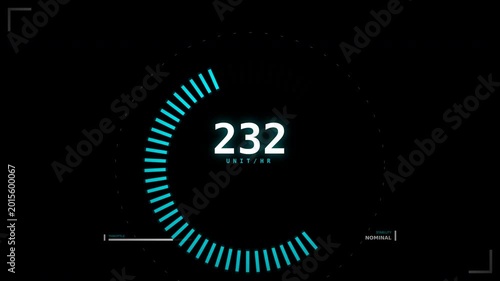 Dynamic Digital Speedometer Animation Displaying Speed with Modern UI Style for Tech or Dashboard Video
