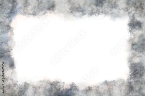 Dark Charcoal Fluffy Abstract Frame on Transparent Background