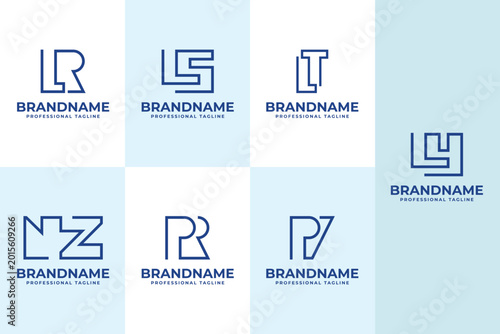 Cuadro en lienzo Letters LR LS LT LY NZ PR PV Monogram Logo Set