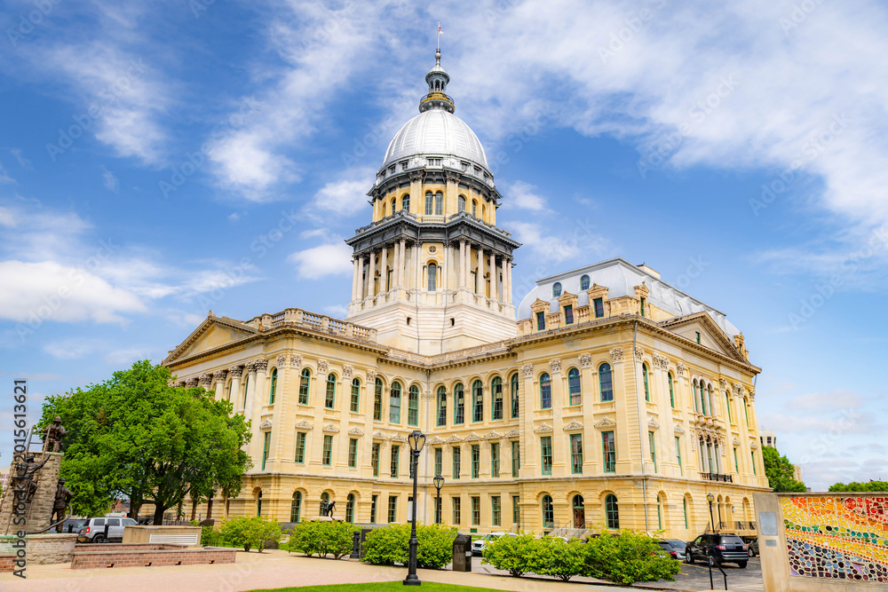 Obraz premium Illinois State Capitol in Spring in Springfield Illinois