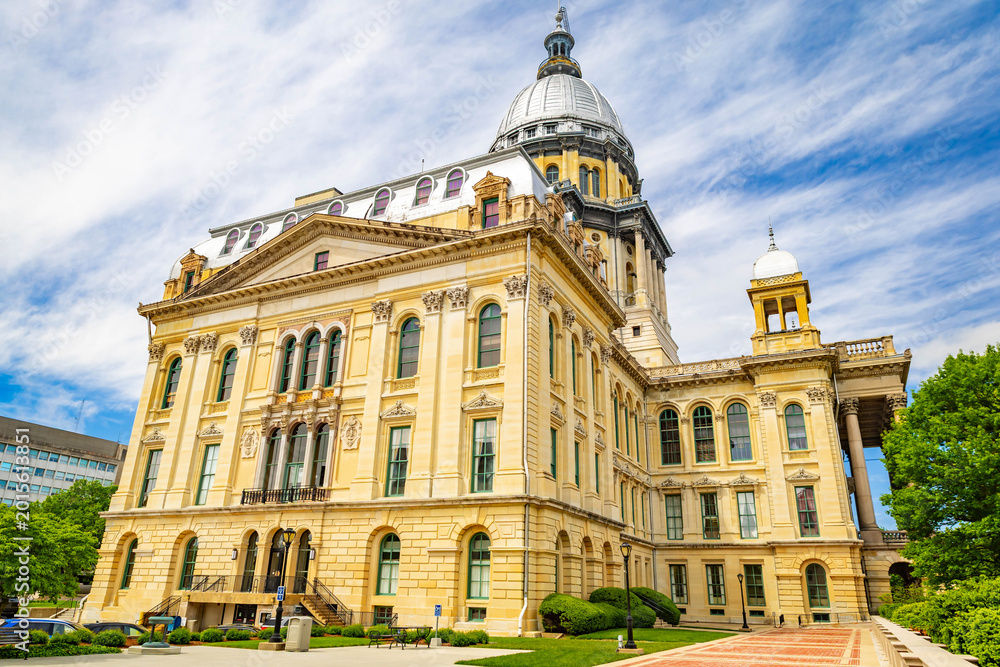 Obraz premium Illinois State Capitol in Spring in Springfield Illinois