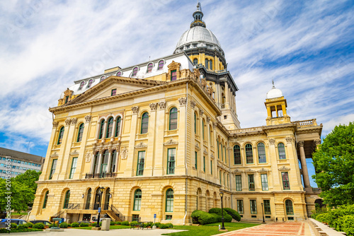 Fotografie Illinois State Capitol in Spring in Springfield Illinois