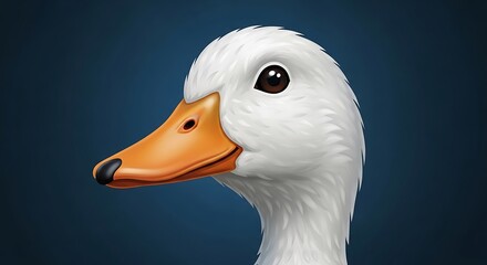 White duck head close-up profile.