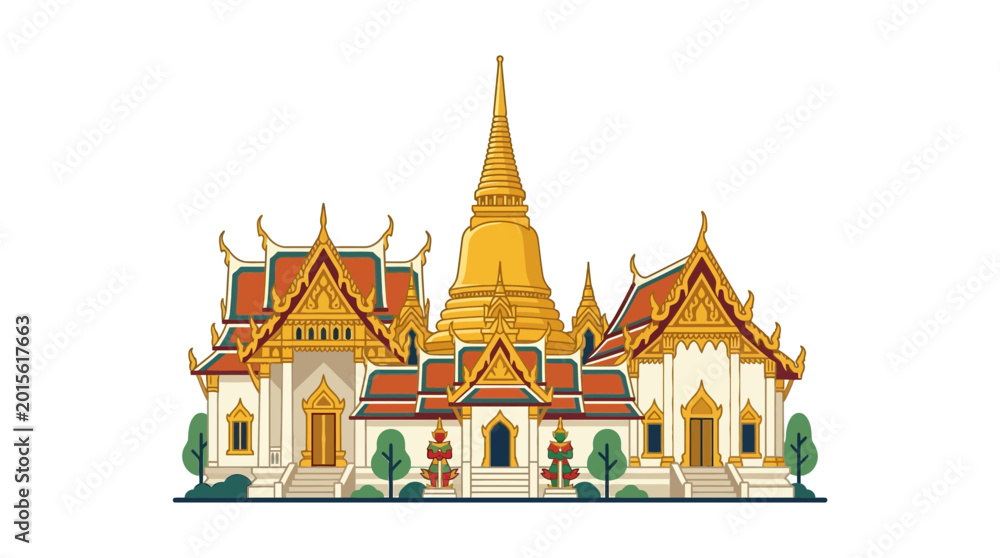 Obraz premium Golden Temple Pagoda, Thai Architecture, Travel Landmark