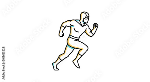 Εκτύπωση καμβά Cartoon Superhero Running Fast