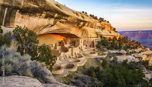 Mesa Verde National Park Cliff Palace Ancestral Puebloan Dwellings.