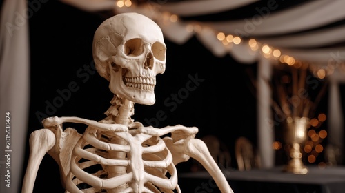 Realistic Skeleton Display for Halloween Party or Educational Purposes