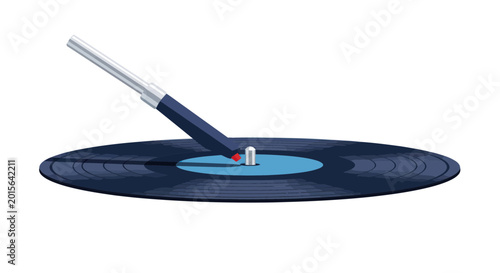 Quadro su tela Stylus on Vinyl Record Groove