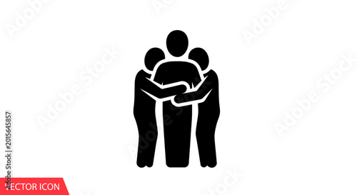 Together in Unity: A symbolic illustration depicting a close-knit group of people embracing, embodying the essence of solidarity and communal support.