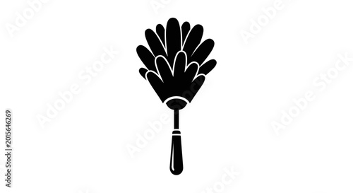 Bild auf Leinwand Black silhouette of feather duster tool.