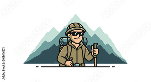 Tableau sur toile Man wearing hiking gear outdoors.