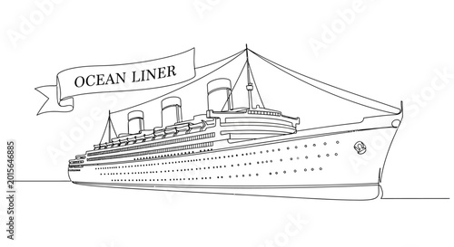фотографія Vintage Ocean Liner Ship Drawing