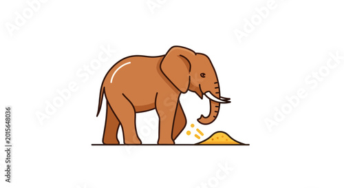 Bild auf Leinwand Brown Elephant Side View Portrait.
