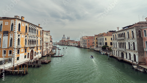 MONTERREY, NL, MEXICO - 09 MAY,  Spectacular image of naval traffic at sunset on the canals of Venice, Italy