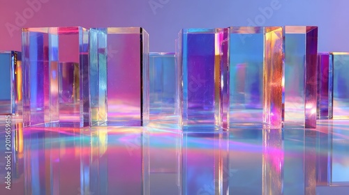 Colorful Glass Prism Refraction