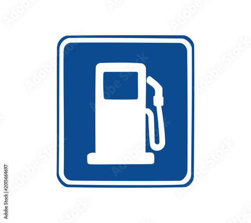  Cartoon Icon Traffic Sign Petrol Station Simple Digital Design