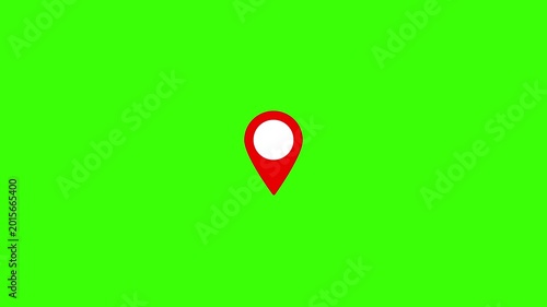 Location Pin Icon on Black Background | GPS Map Marker animation on black background.4k video