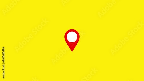 Location Pin Icon on Black Background | GPS Map Marker animation on black background.4k video