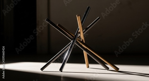 Modern Abstract Sculpture of Intersecting Rods