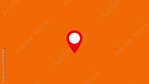 Location Pin Icon on Black Background | GPS Map Marker animation on black background.4k video