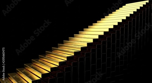 Golden Staircase Ascending into Darkness