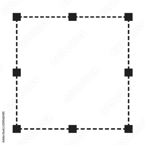 Photos Dashed Square Bounding Box with Anchor Points Icon Illustrating Object Selection