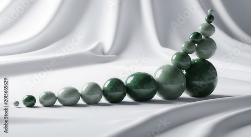Smooth Polished Jade Beads in Graduated Sizes