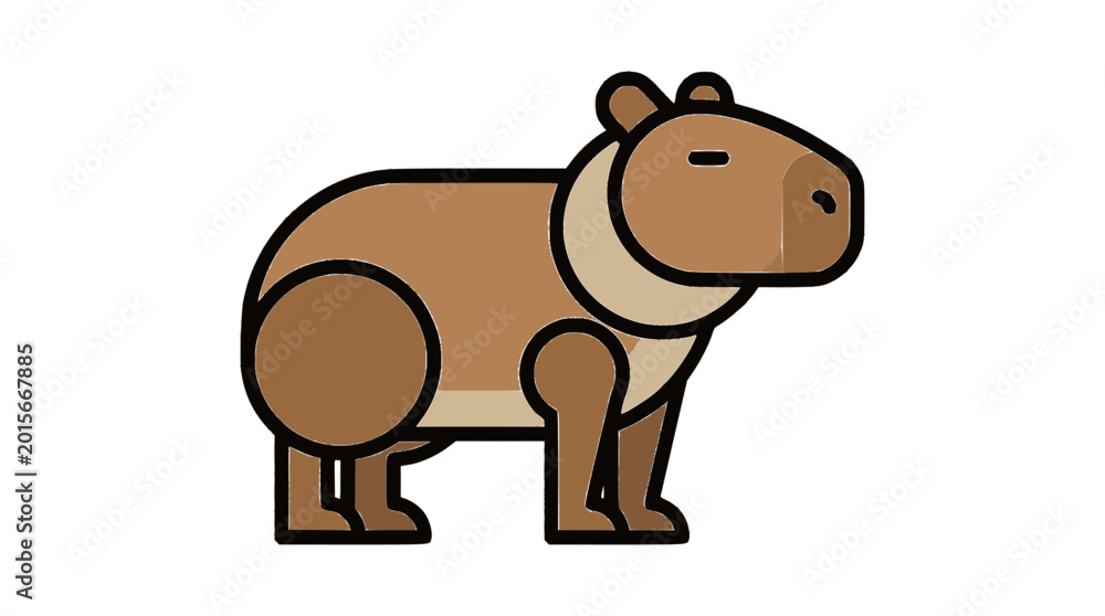 Fototapeta premium Capybara flat vector illustration