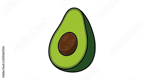 Avocado flat vector illustration