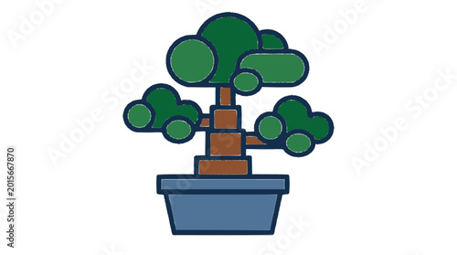 Bonsai tree vector illustration