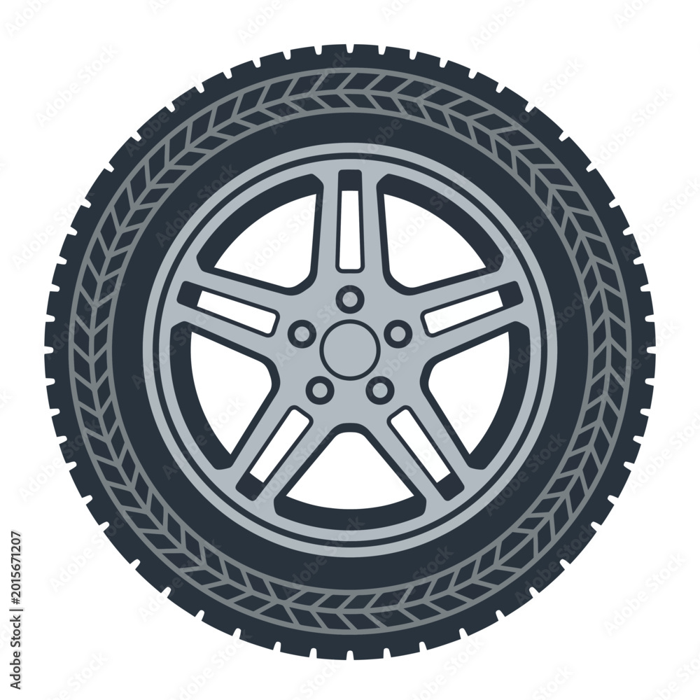 Fototapeta premium a car tire with rim