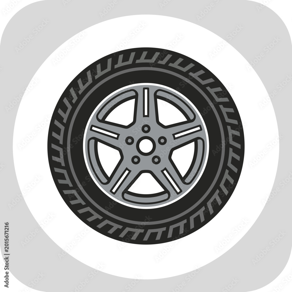 Obraz premium a car tire with rim