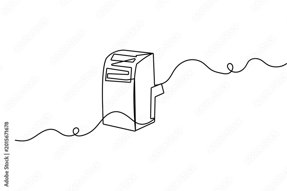 Obraz premium A minimalist continuous one line drawing of an air conditioner icon, featuring a clean and modern outline vector illustration on a white background